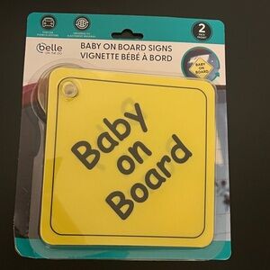 Baby on board car window sign suction cling
